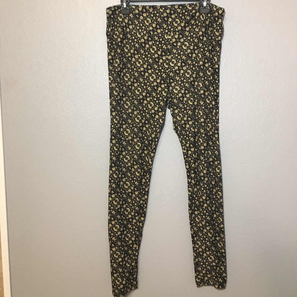 Black and Tan Floral LuLaRoe Leggings
